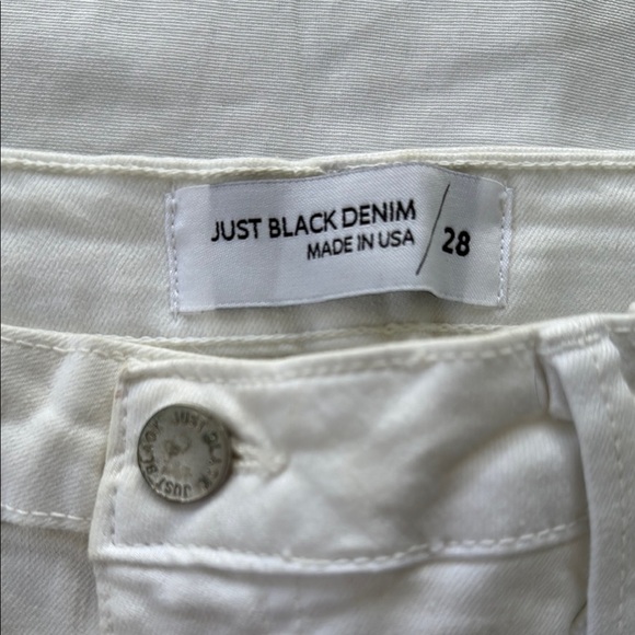 Just Black Denim White Straight Jeans Classic Style - Picture 2 of 4